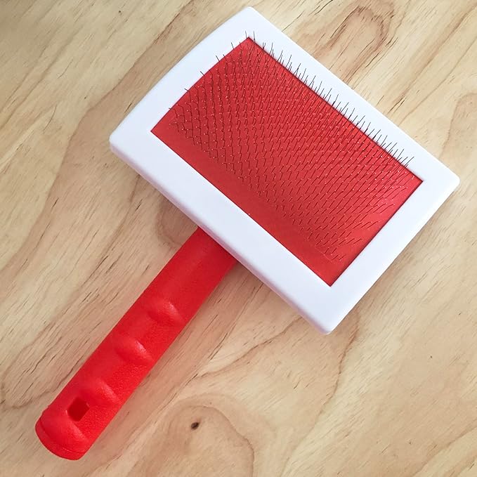JUSPRO Sheepskin Rug Brush (Red, Large)