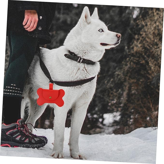 Kisangel Dog Waste Bag Holder Convenient Poop Bag Dispenser for Leash Durable PU Material Easy Attachment for Hiking Camping and Daily Walks