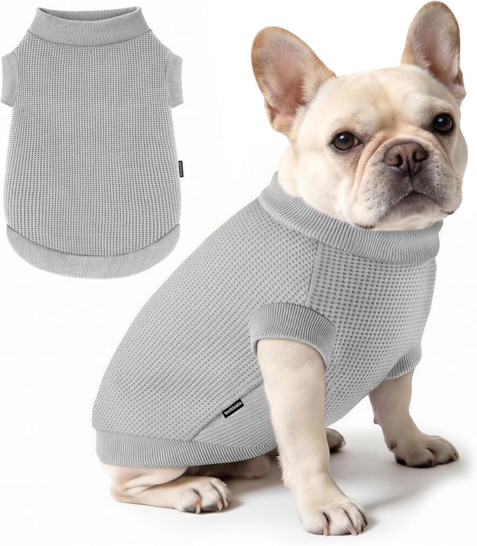 1 Pack Dog Shirt for Small Supplies Functional Waffle Dog Clothes Warm Soft Sweatshirt Outfit for Dogs Cats Pet Apparel