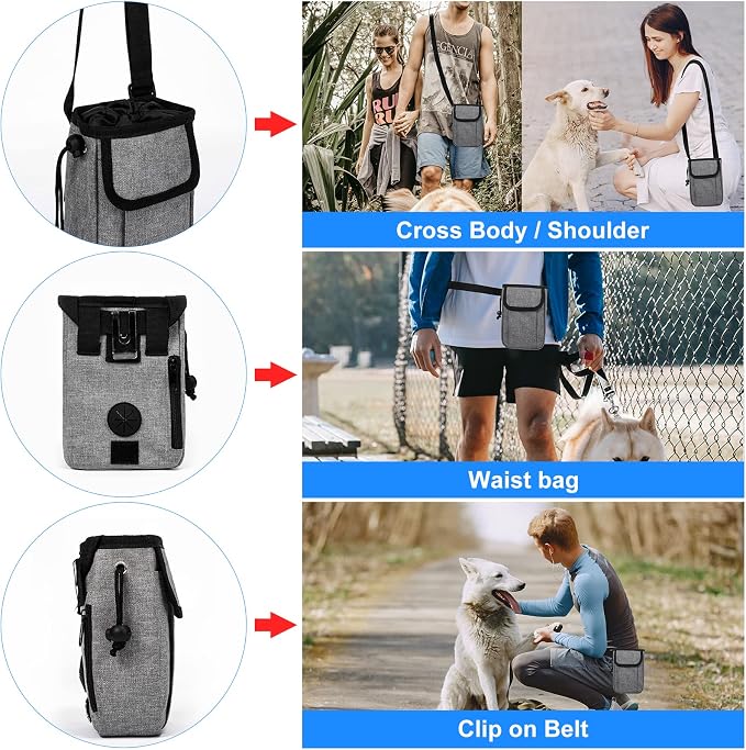 Modoker Dog Travel Bag Backpack, Airline Approved Pet Accessories Organizer for Dog and Cat with Shoulder Strap, 2 Dog Food Storage Containers, 2 Collapsible Dog Bowls,1 Pet Mat, Rose Red | Dog travel accessories set with feeding supplies, bowls, mat, ...