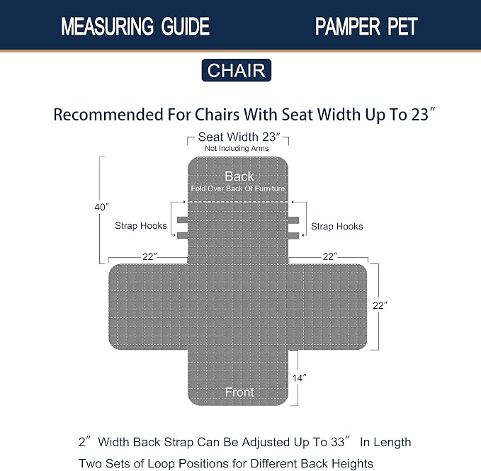 Brilliant Sunshine Blue Plaids & Stripes Couch Armchair Cover, 23" seat | Quilted Sofa Cover, Living Room & Bedroom Furniture Protector, Washable Chair Slipcover for Pets, Dogs & Cats