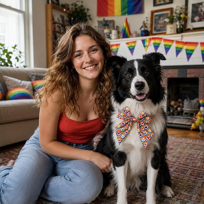 PET SHOW 10 Pack Pride Month Sailor Dog Bowties for Large Dogs