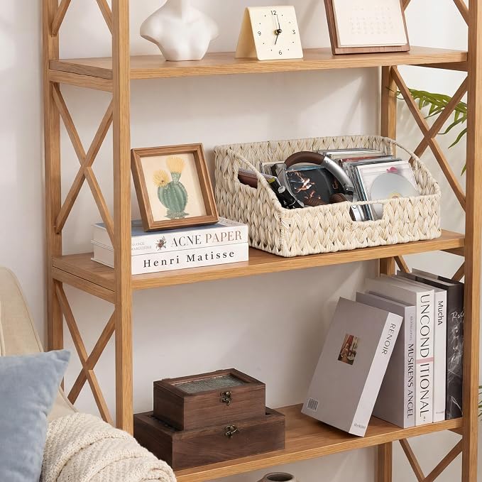GRANNY SAYS Wicker Storage Baskets for Shelves, Large Wicker Basket | Wicker Storage Baskets for Pantry, Open Front Basket for Shelves, Kitchen Storage Baskets, Decorative Basket for Home Decor