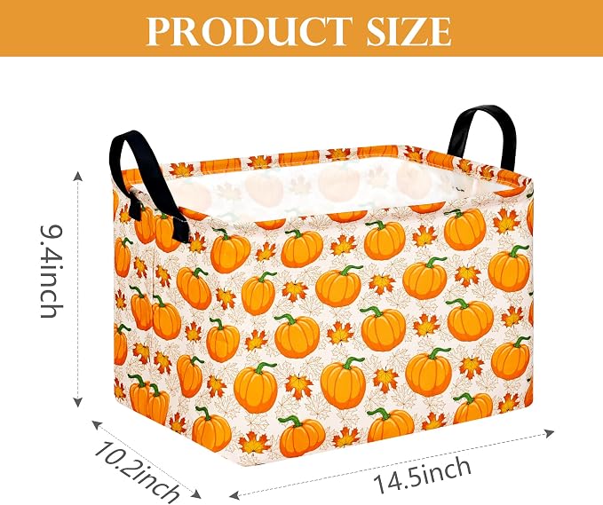 Baby Storage Basket Nursery Box Laundry Hamper Organization Bins for Toys and Clothes with Handles (Autumn Festival)