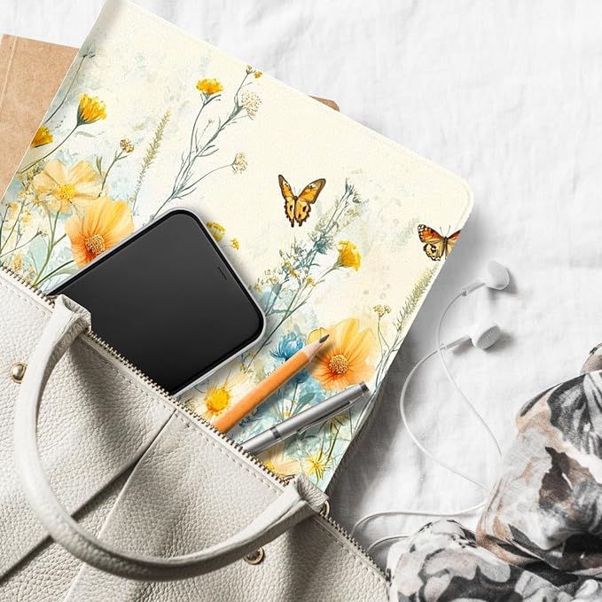 for Microsoft Surface Pro X/Pro X Plus-13 2019/2020/2021/2024 Tablet Case,Auto Wake/Sleep,Adjustable Stand Protective Cover - Flower Butterfly