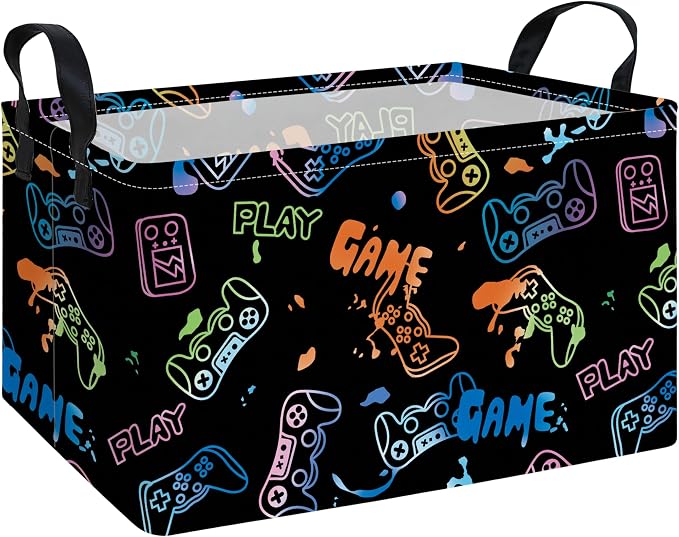 Rectangular Game Storage Basket | Gifts Bag for Toys,Books,Clothes,Gifts,Pets-Perfect for Home,Office,Nursery,Dorm,Shelf