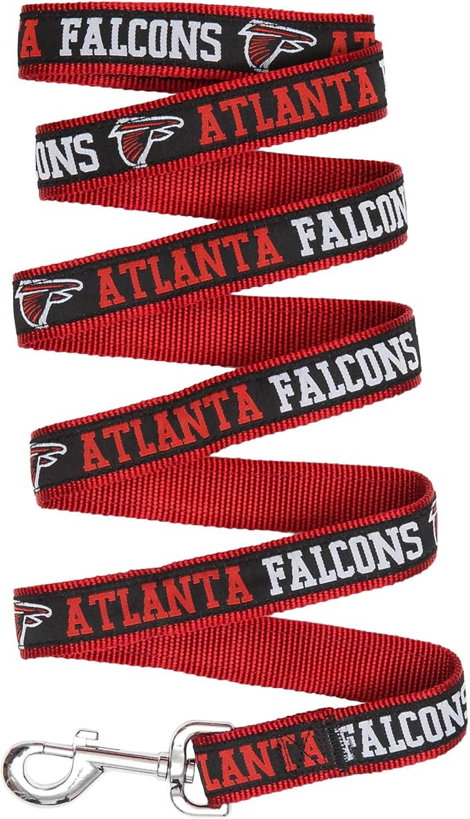 Pets First NFL Licensed Atlanta Falcons Pet Leash, Size Small – Durable Satin Dog & Cat Walking Strap and Pet Tether with Embroidered Team Name & Logo