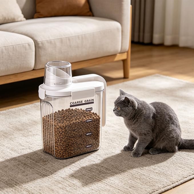 Sturdy ABS Pet Holder with Sealed Construction for Freshness and Comfortable Carry Handle Portable Pet Treat Holder