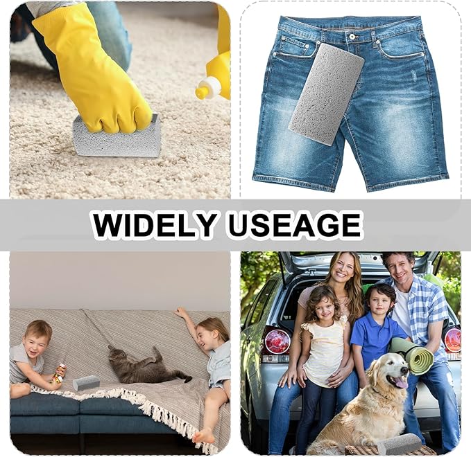 InnoHHustle 2 Pcs Pet Hair Block, Pet Hair Remover Grey Pumice Stone for Dog Cat Fur Removal Cleaning Dog Cat Fur Remover Stone Pets Rocks for Sofa Car Interior Bedding Carpet Couch Furniture