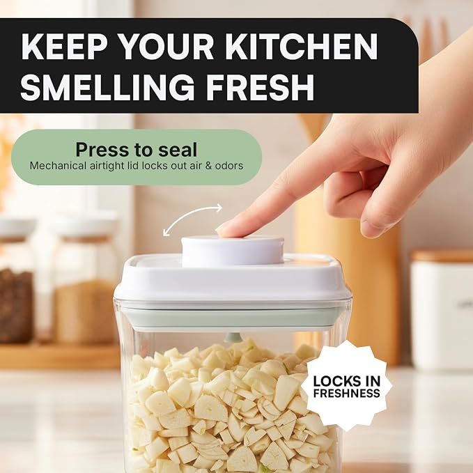 Bop Top Airtight Food Storage Containers | Pop-Top Lid | 3.5 Cups / 28 Oz | kitchen canister set, for flour, sugar, snacks, pasta, baking