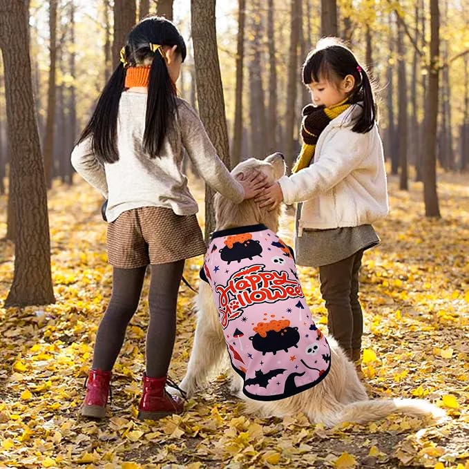 PET SHOW 4 Pack Halloween Dog Shirts for Extra Large Dogs Boy Girl | Breathable t-shirts for dogs,polyester,sleeveless vest,holiday birthday puppy clothes tank top,XXXL