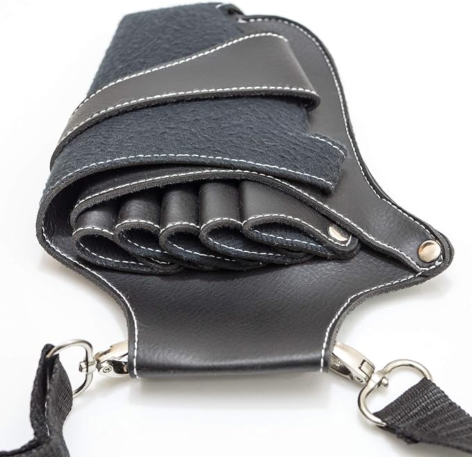 IKAS Scissor Holster - Multi Color PU Leather Shear Holder for Hairdressers, Barbers & Pet Groomers - Waist/Shoulder Belt Shear Holder