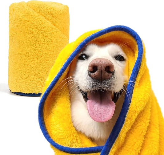 PETHROOM Ultra Absorbent Pet Towel | Quick-Drying, Soft Microfiber Dog & Cat Bath Towel | Lightweight, Durable, Fast Water-Soaking | Ideal for All Breeds (Large) 23.6" x 47.2"