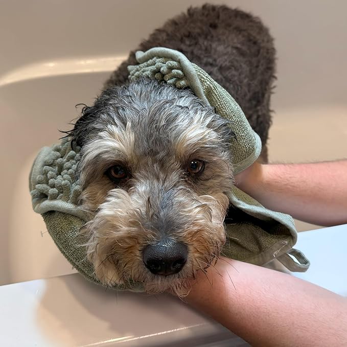 SPOT Clean Paws - Chenille Microfiber Dog Towel - 30X16 Inches/Attractive, Durable, Super Absorbent, Washable. by Ethical Pets, Assorted (50069) (Pack of 2)