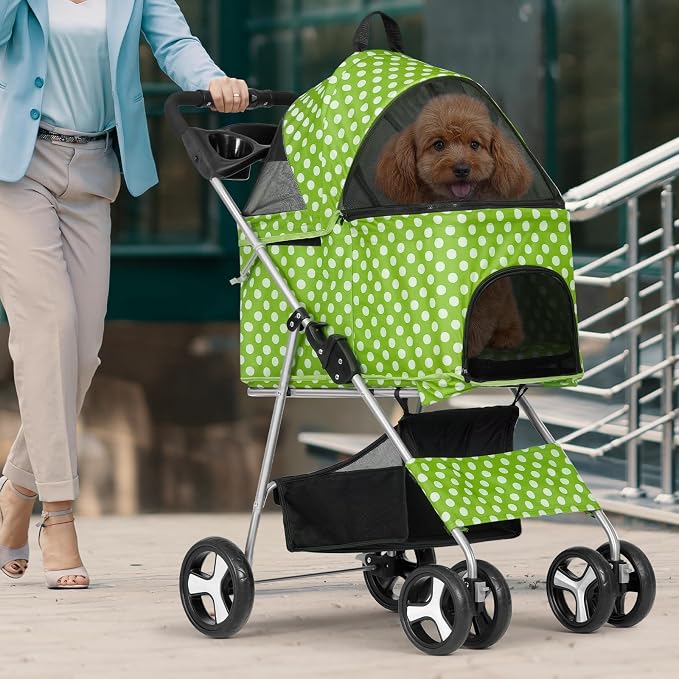 Magshion 3-in-1 Foldable Pet Stroller for Small to Medium Dogs and Cats | Dog Travel Jogger with Detachable Carrier, Cup Holder & Storage Basket, For Small/Medium Dogs & Cats Up to 33 lbs
