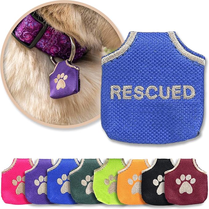 Woofhoof Dog Tag Cover (Blue Rescued)