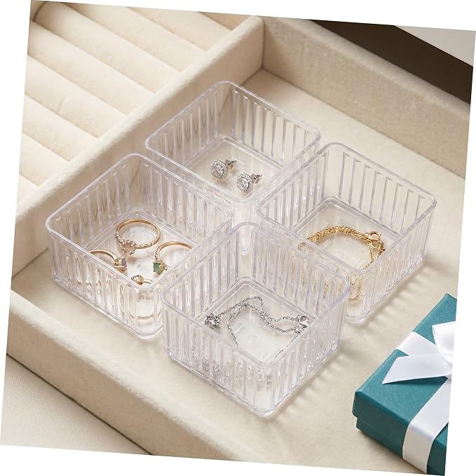 minkissy 10pcs Plastic Drawer Organizers Set with 13 Sizes, Stackable Pet Storage Boxes with Removable Dividers and Raised Edges, Easy to Clean Multi-use Vanity and Bathroom Counter