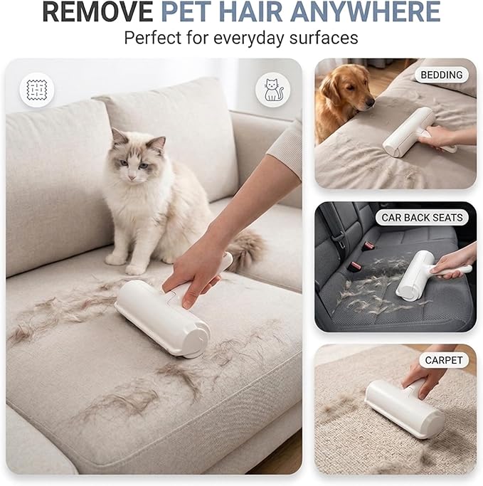 Reusable Pet Hair Remover Roller for Dog & Cat Hair Self Cleaning Lint Roller for Furniture, Couch, Carpet,Rugs,Bedding & Car