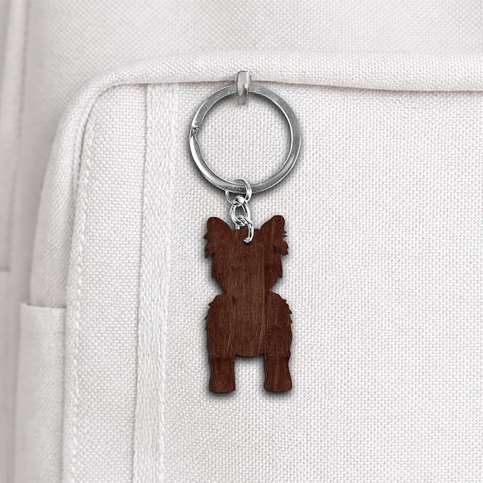Yorkshire Terrier Dog Leash Holder Wall Mount with Scrabble Letters, Wooden Dog Wall Hook Organizer, Pet Collar & Harness Holder Entryway, Key Hook Leash Rack, Gift for Pet Lovers, Home Decor PF297-73