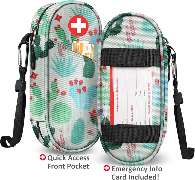 SITHON EpiPen Medical Carrying Case Insulated Medication Organizer Bag | Emergency Medical Travel Pouch Holds 2 EpiPens, Asthma Inhaler, Anti-Histamine, Auvi-Q, Allergy Medicine Essentials