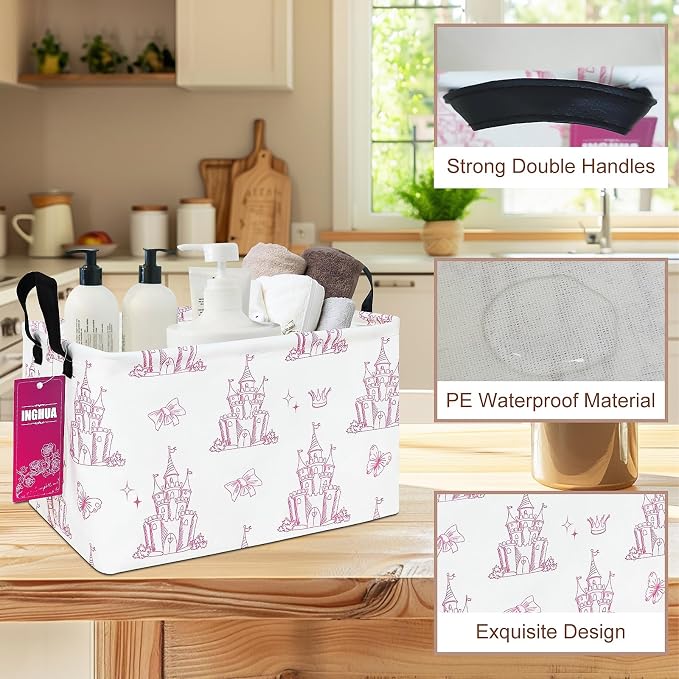 Rectangular Castle Storage Basket | Gifts Bag for Toys,Books,Clothes,Gifts,Pets-Perfect for Home,Office,Nursery,Dorm,Shelf