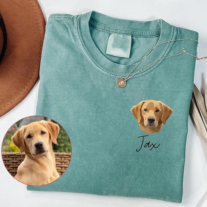 Personalized Dog Portrait Hoodie, Custom Pet Photo Sweater Shirt for Women, Dog Mom Hoodie, Customized Cat Potrait Sweatshirt, Pet Owner Gifts, Gift for Dogs Cats Lover DS02