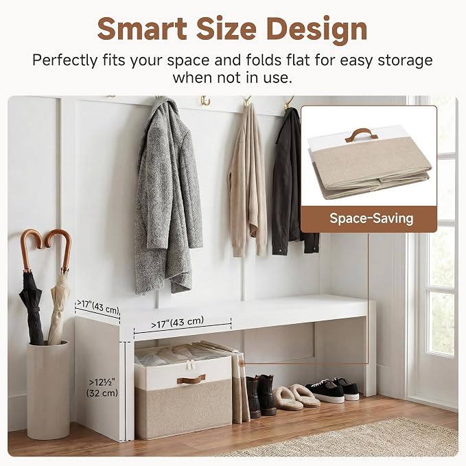 StorageWorks 2-Pack 32-Pair Closet Shoe Storage Organizer, Brown and White | Adjustable Dividers, Holds up to 16 Pairs Each, Foldable, Clear Lid, Soft Handles, Fits Heels, Sandals & Flats, For Bedroom