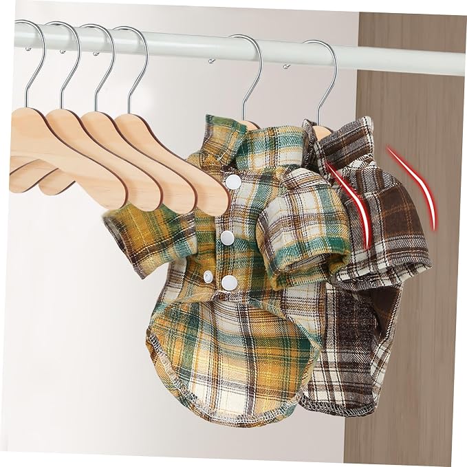 Mipcase 10Pcs Pet Clothes Hanger Rack Wooden Dog Apparel Storage Portable Design for Easy Use for Pet Owners for Outdoor Hanging and Organizing