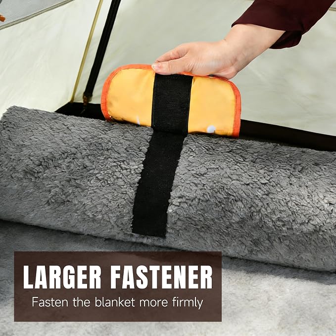 Tirrinia Waterproof Outdoor Blanket with Sherpa Lining, Windproof Foldable