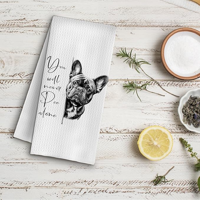 Funny French Bulldog Bathroom Hand Towels, French Bulldog Gifts for Women Men, Frenchie Dog Lover Gifts Decorative Hand Towels for Bathroom Washroom Restroom, 16x24 Inch