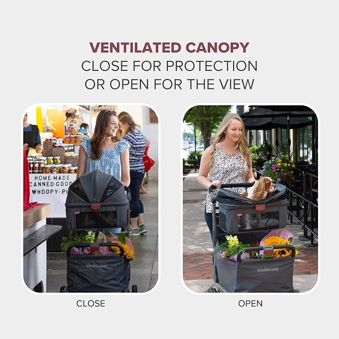 Foldable Pet Caddy - Collapsible, Attachable & Removable Pet Carrier for Beach and Shopping Carts - Travel with Small & Medium Size Pets, Cats & Dogs (Cart Not Included)
