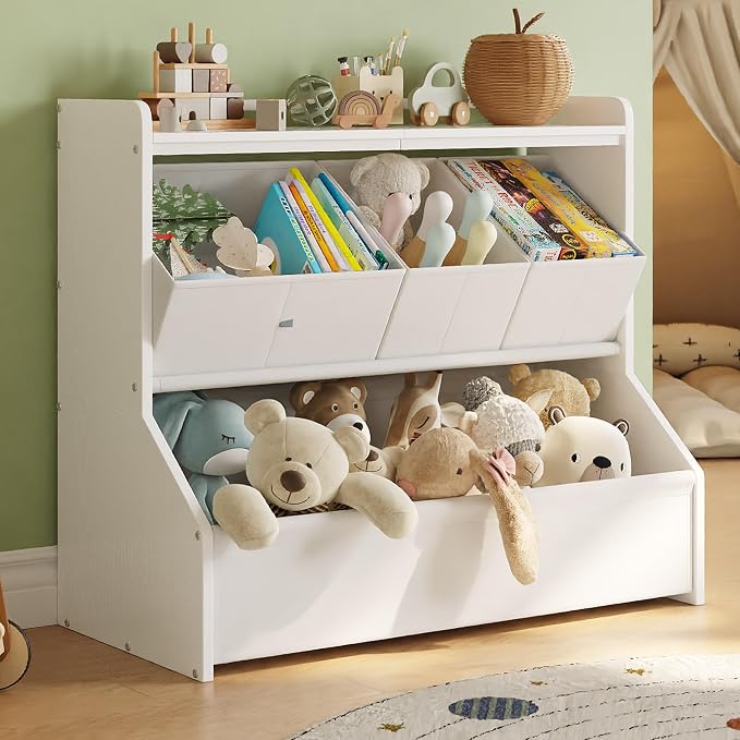 FOUCSSOMEI Kids Toy Storage Organizer for Easy Toy Cleanup and Organization | Stable child-friendly design helps create a safer everyday storage solution Patent Design