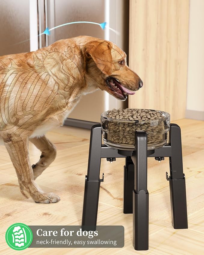 CZPET Dog Bowl Stand with Adjustable Height and Width [Stand Only] | Elevated Pet Water & Food Feeder Stand for Medium and Large Pets, Raised Stable and Anti-Slip Raised Bowl