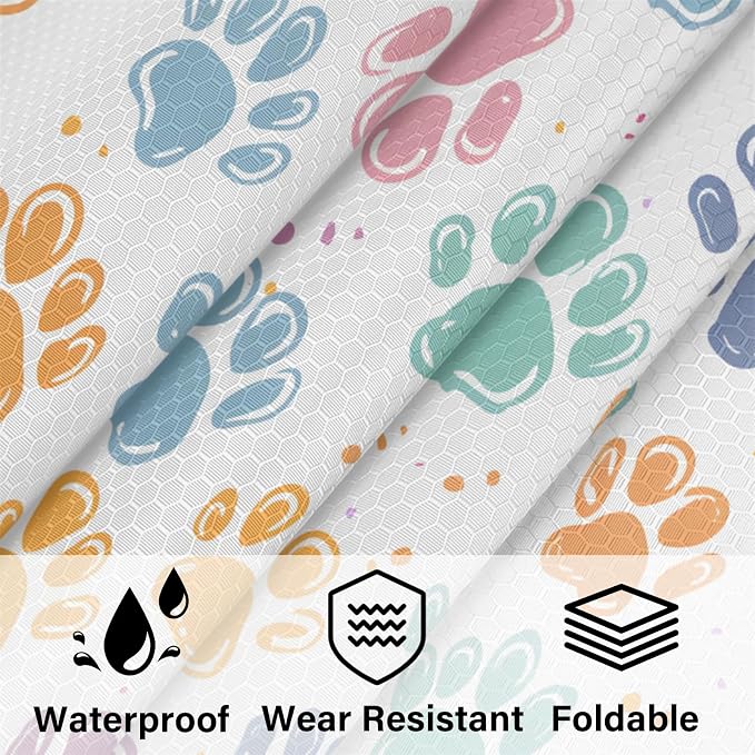 Cute Colorful Cat Paws Compression Packing Cubes Pet Animals 6 Set Travel Packing Cubes for Suitcases Lightweight Expandable Organizers