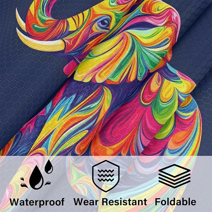 Elephant 6 Set Compression Packing Cubes Wild Animal Art Print Expandable Packing Organizer for Travel Accessories Luggage Suitcase Bag