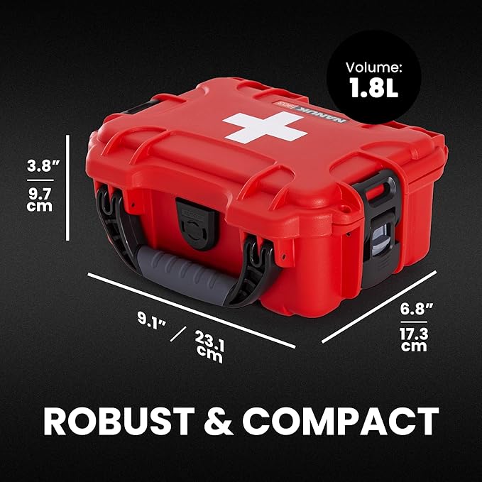 NANUK 903 Waterproof First Aid Box Empty – Durable, Medical First Aid Organizer Case, IP67-Rated, Dustproof, Impact-Resistant, and Floats (7.4" x 4.9" x 3.1") – Red | Durable, Medical First Aid Organizer Case, IP67-Rated, Impact-Resistant, Floats (7.4"...