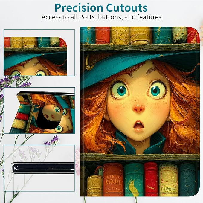 Case for Samsung Galaxy Tab A 8.4" 2020 SM-T307, 360 Degree Rotating Stand with Multi-Angle Vertical & Horizontal Viewing Shockproof Protective Shell for Women Men, Colorful Book Girl