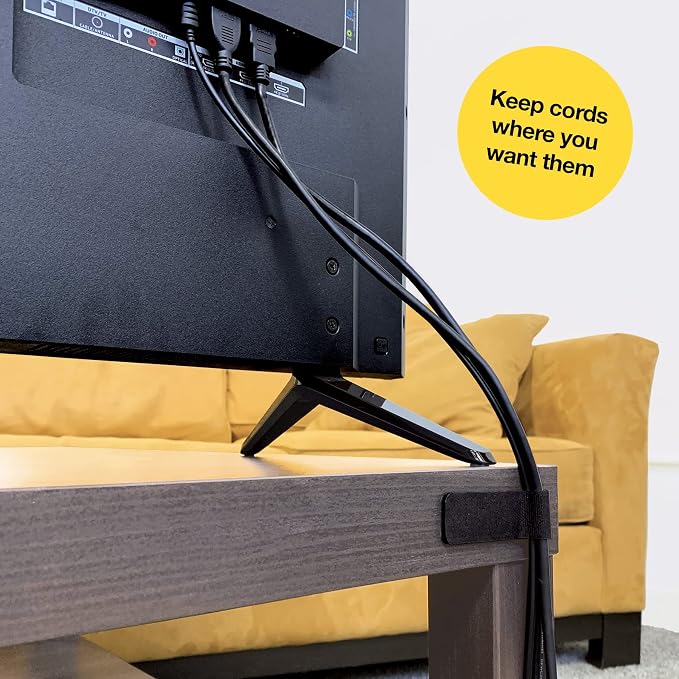Cable Clams by Wrap-It Storage - 5" (18-Pack) Black | Cord Holder Strips with Adhesive for Desk Cable Management and to Hide Computer, Electrical, or TV Cords