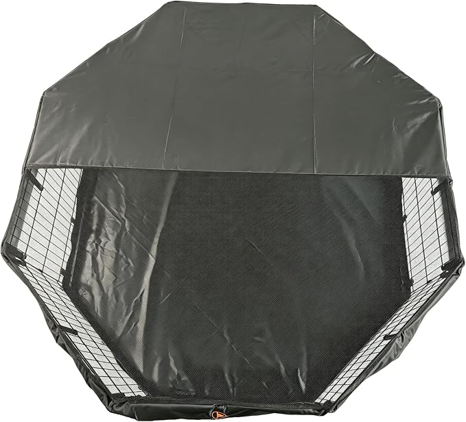 PJYuCien Puppy Playpen with Top Cover & Bottom Pad, 8 Panels 36" H, Black | 24"W, Medium Pet Safe Sanctuary, Foldable Octagonal Pen, Versatile, Indoor & Outdoor, Backyard Pasture, Protects Floors