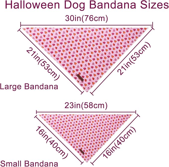 Halloween Pumpkin Dog Bandana, Halloween Triangle Bid Scarf with Pumpkin Pattern, Cotton Pet Kerchief for Girl Boy Dogs or Cats, Cute Puppy Bandana Fancy for Dogs