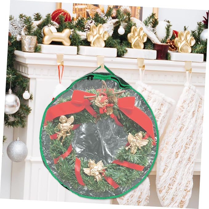 1pc Christmas Wreath Storage Bag Window Holiday Container for Seasonal Garland Organization for Christmas Decorations and Festive Storage Needs