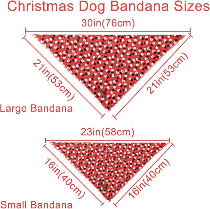 Christmas Dog Bandana, Christmas Tree Triangle Bid Scarf for Small Medium Dogs, Red Cotton Pet Kerchief,Cute Winter Bandana for Girl Boy Puppys