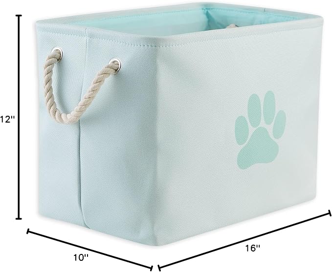 Bone Dry Pet Storage Collection Collapsible Bin, Medium Rectangle, Aqua