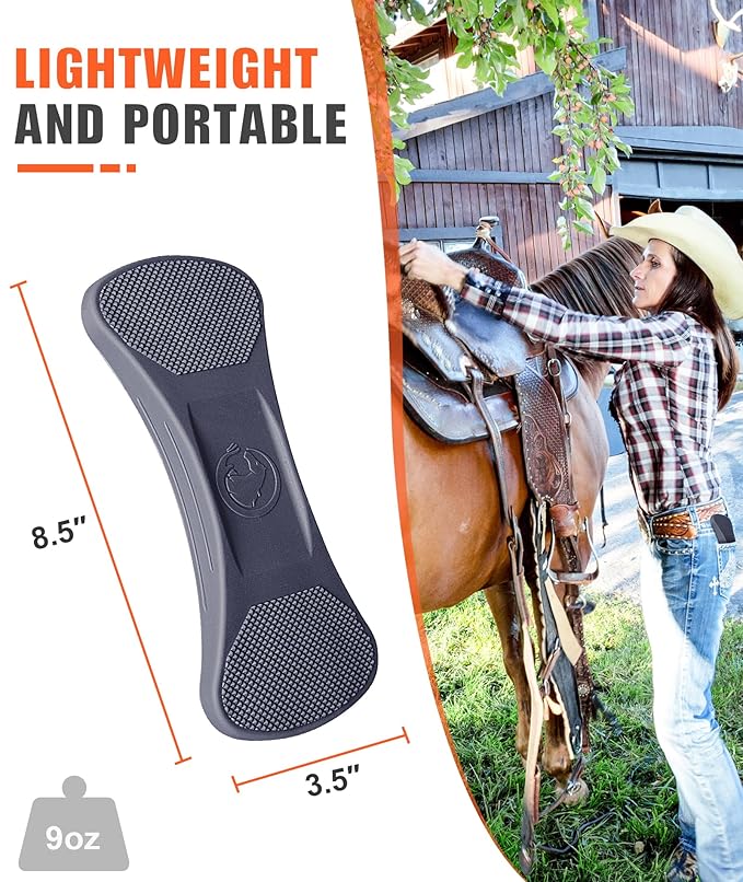 Shedding Blade for Horses Tool - Horse Brush for Deshedding Grooming Bathing, Multi-Functional Rubber Grooming Kit for Horses, Dogs, Cows and Goats(Navy Blue)