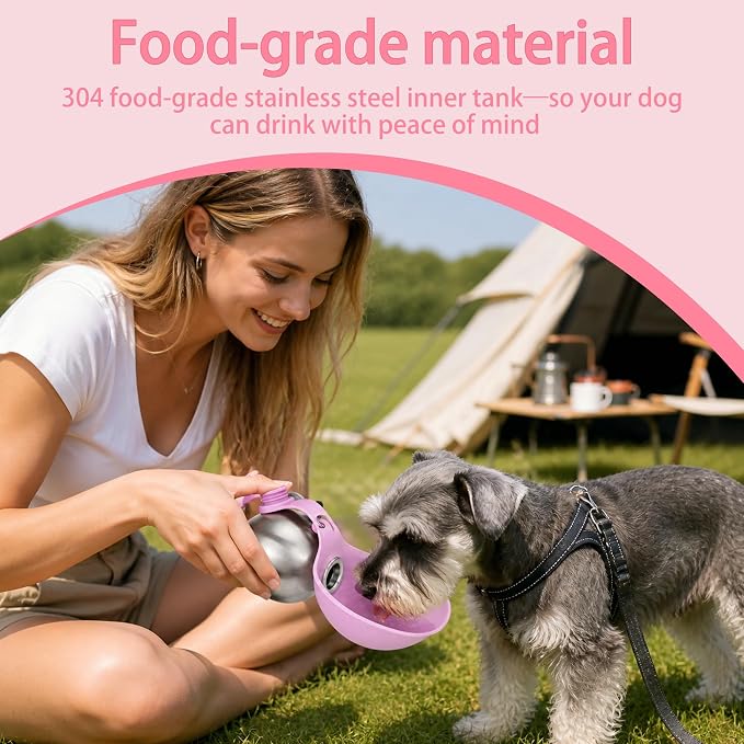 Portable Pet Water Bottle & Collapsible Dog Bowls Spill Proof Water Dispenser Cat Food Container & Dog Treat Holder, Small Size Pet Supplies Travel Accessories for Puppy