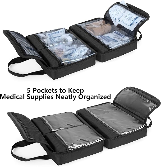 Trunab Small First Aid Kit Bag Empty Portable Emergency Kits Trauma Bag | Medical Pouch Ideal for Car, Home, Camping and Hiking,Bag Only