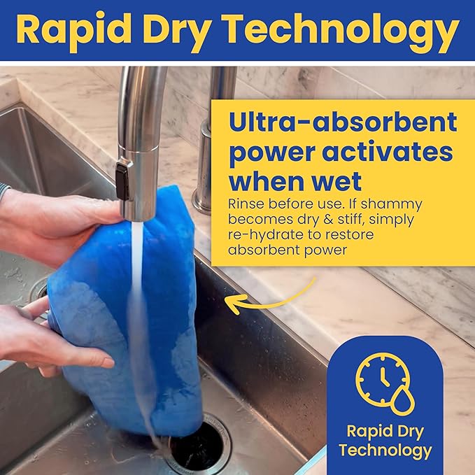rubyloo Shammy Dog Towels for Drying Dogs Large - 34" x 26" Ultra Absorbent Technology Dries Dogs 2X Faster - Easy to Wring Out & Reuse - Compact for Bath, Swim, Rain, Travel, Cooling - 1 Pack