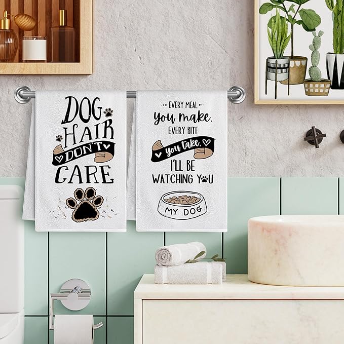 Bonsai Tree Dog Kitchen Towels Set of 4, Dog Mom Gifts for Women, Funny Cute Housewarming Dish Tea Hand Towels for Housewarming Gifts Kitchen Decor