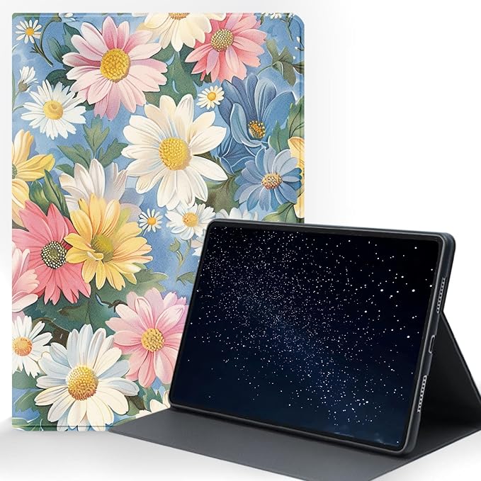 for Samsung Galaxy Tab A9 Plus/A9+ 5G 11 Inch 2023 (SM-X210/X215/X216/X218) Tablet Protective Cover with Adjustable Stand and Magnetic Auto Wake/Sleep,Floral Pattern