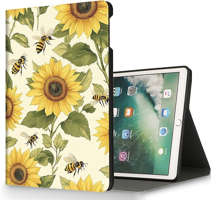 for Microsoft Surface Pro 8-13" 2021 Tablet Case,Auto Wake/Sleep,Adjustable Stand Protective Cover - Sunflower Bee